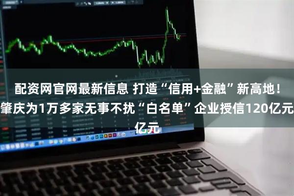 配资网官网最新信息 打造“信用+金融”新高地！肇庆为1万多家无事不扰“白名单”企业授信120亿元